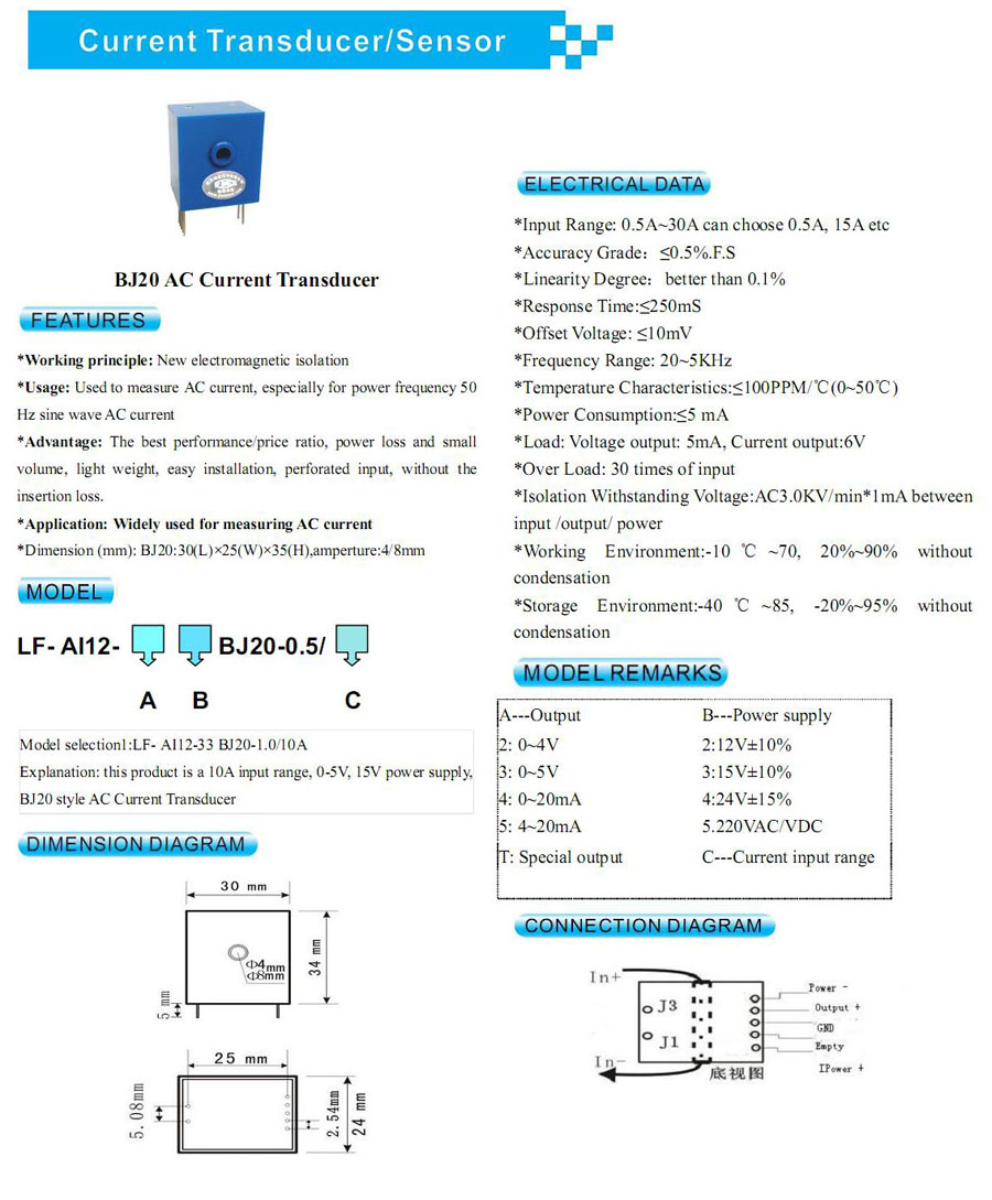 BJ20 AC Current Transducer